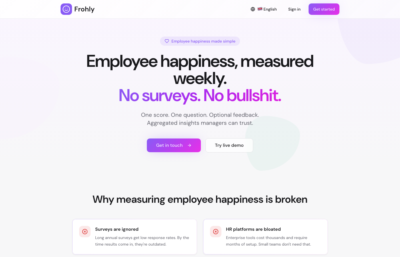 Frohly.com preview